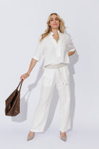 White Washed Linen Blogger Shirt