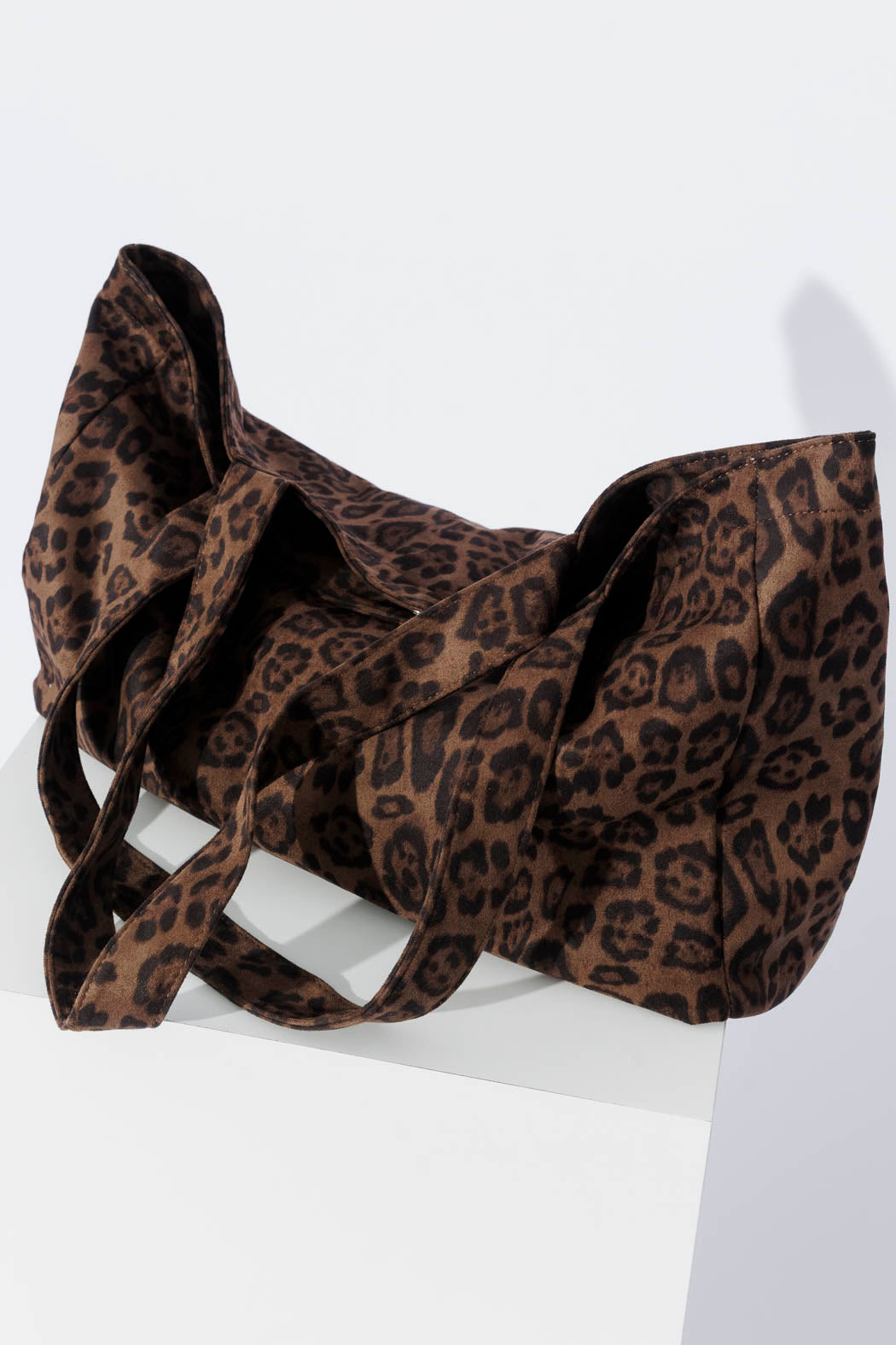 Leopard Vegan Suede Tote Bag