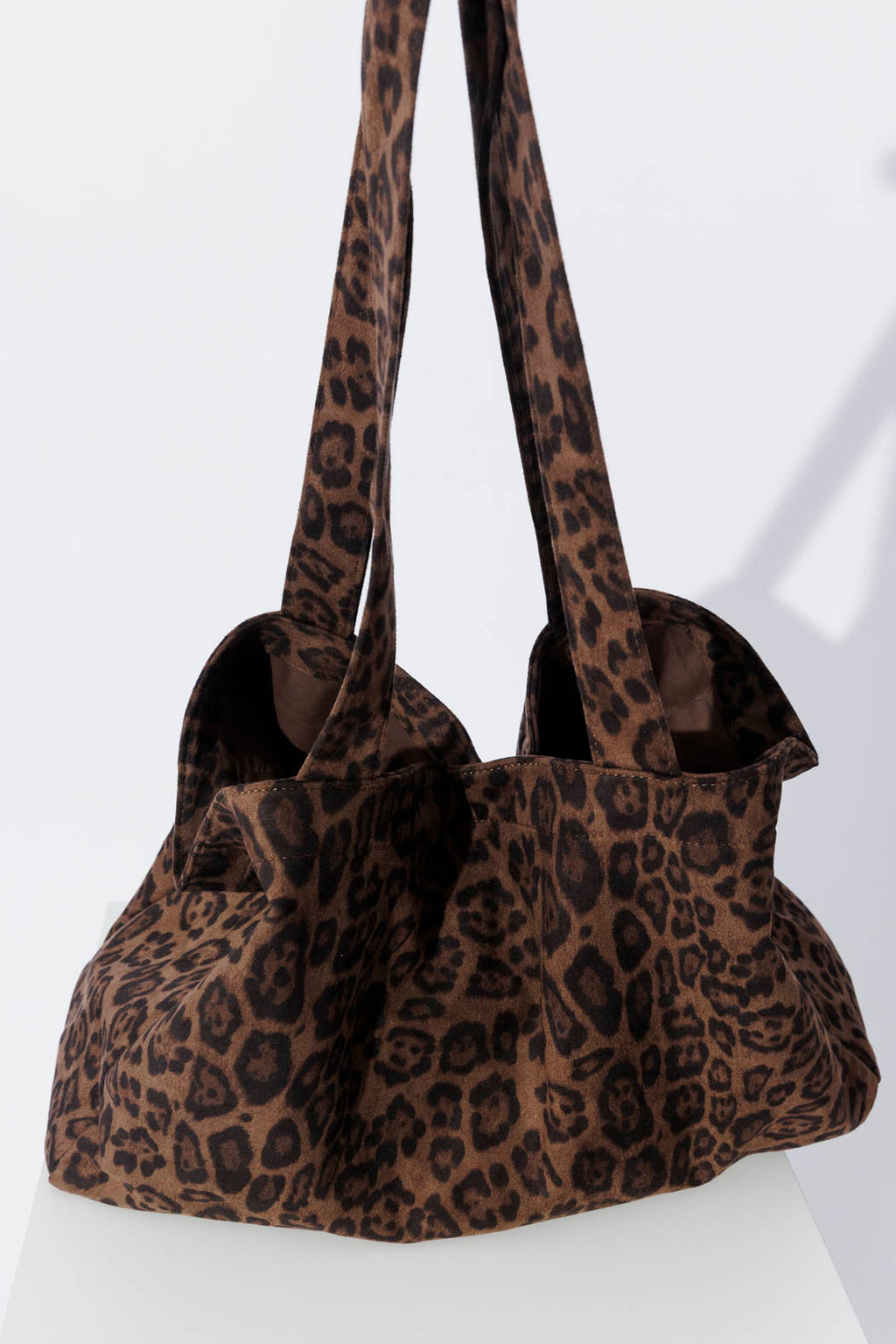 Leopard Vegan Suede Tote Bag