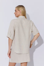 Oatmeal Washed Linen Blogger Shirt