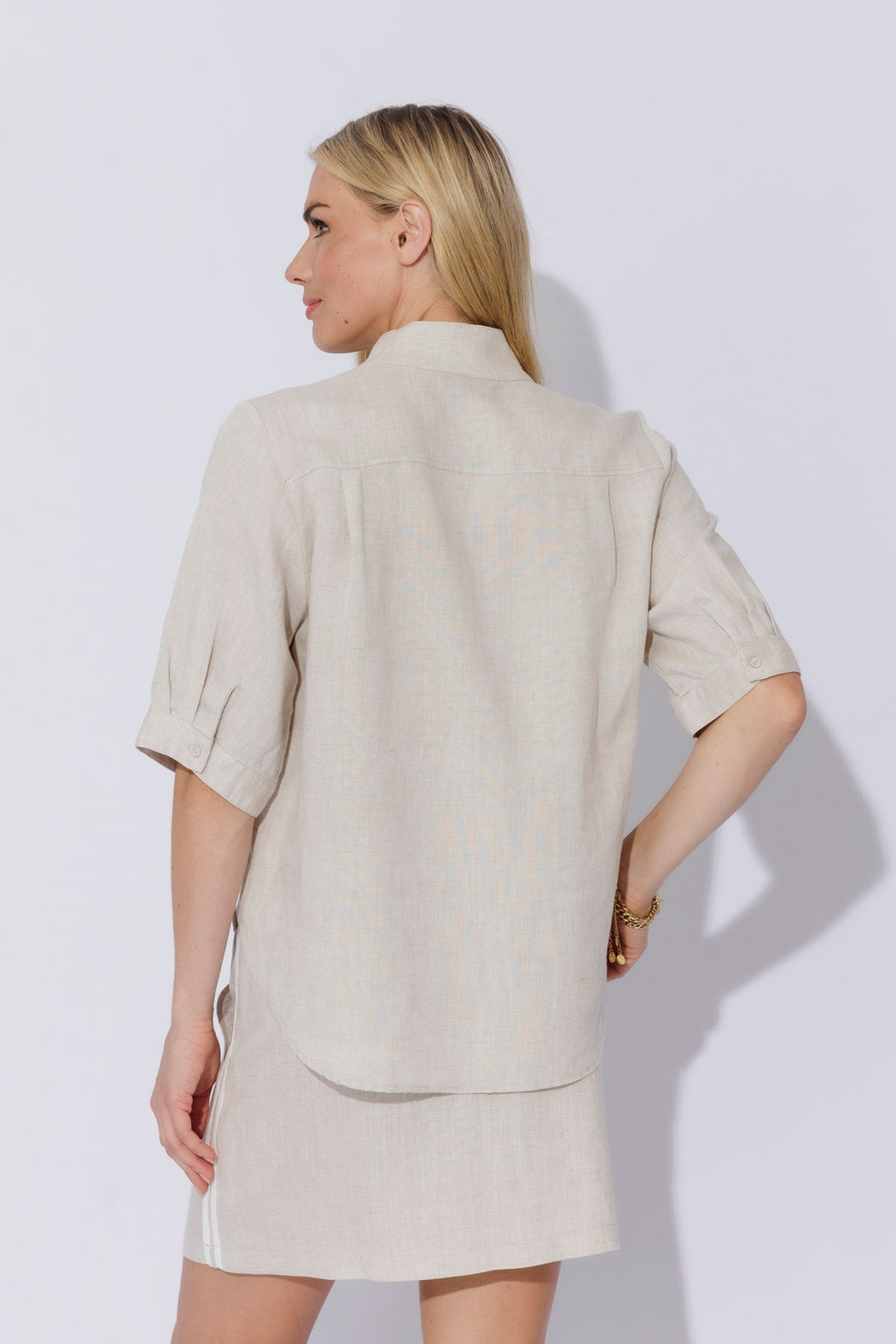 Oatmeal Washed Linen Blogger Shirt