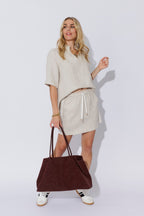 Oatmeal Washed Linen Skirt