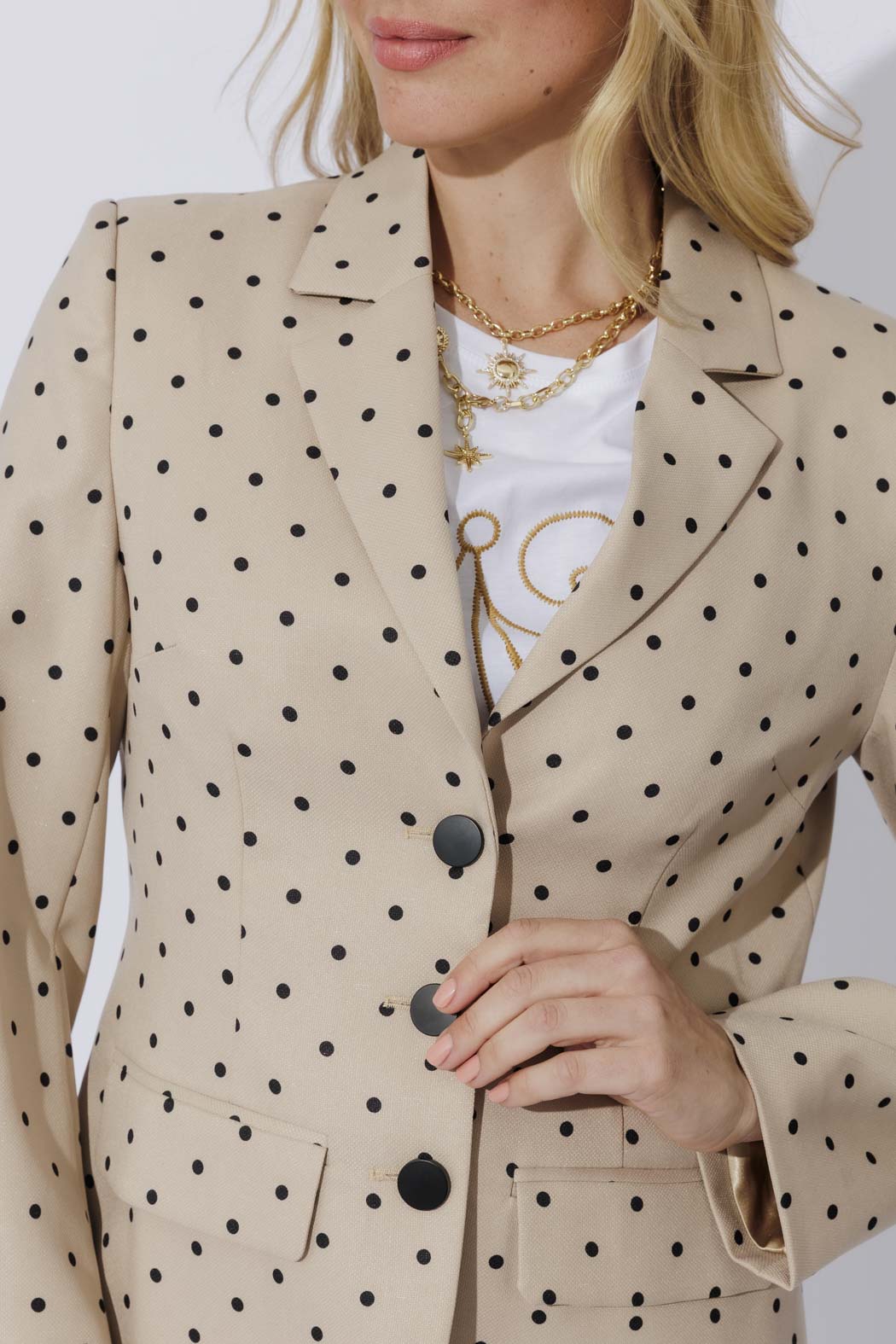 Beige Spot Tailored Blazer