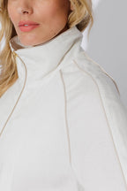 White Washed Linen Bomber Jacket