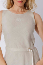Oatmeal Washed Linen Bias Dress