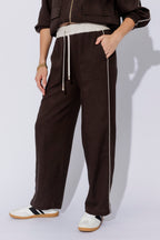Chocolate Washed Linen Pocket Pant