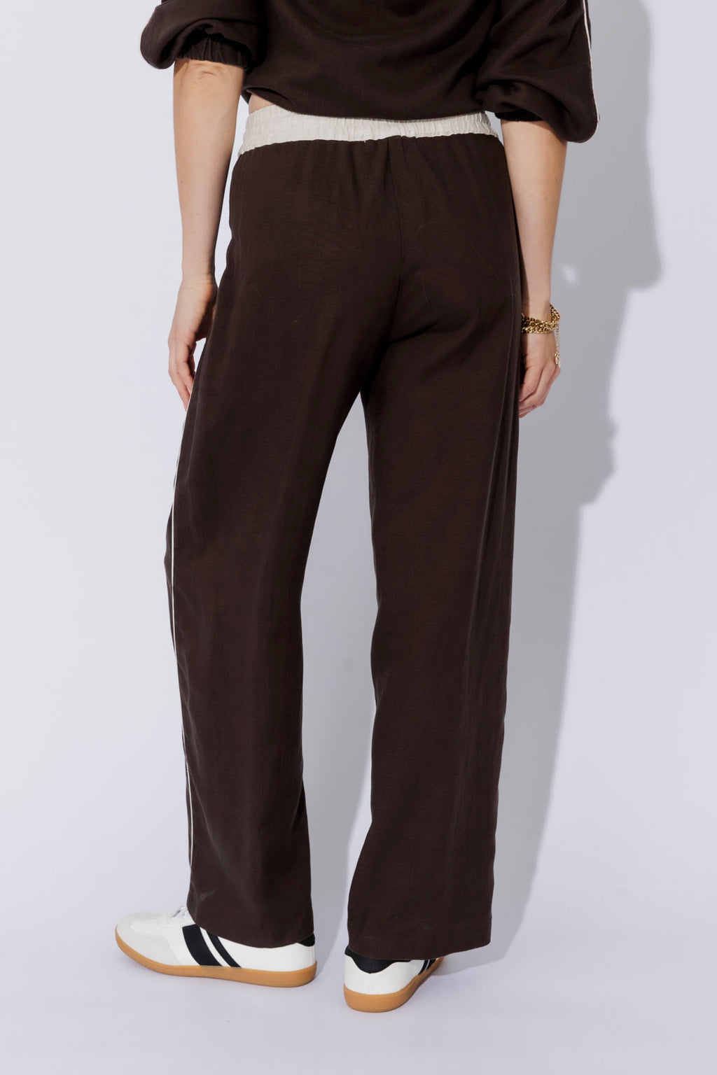 Chocolate Washed Linen Pocket Pant