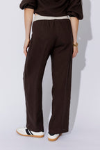 Chocolate Washed Linen Pocket Pant