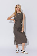 Pewter Washed Linen Bias Dress