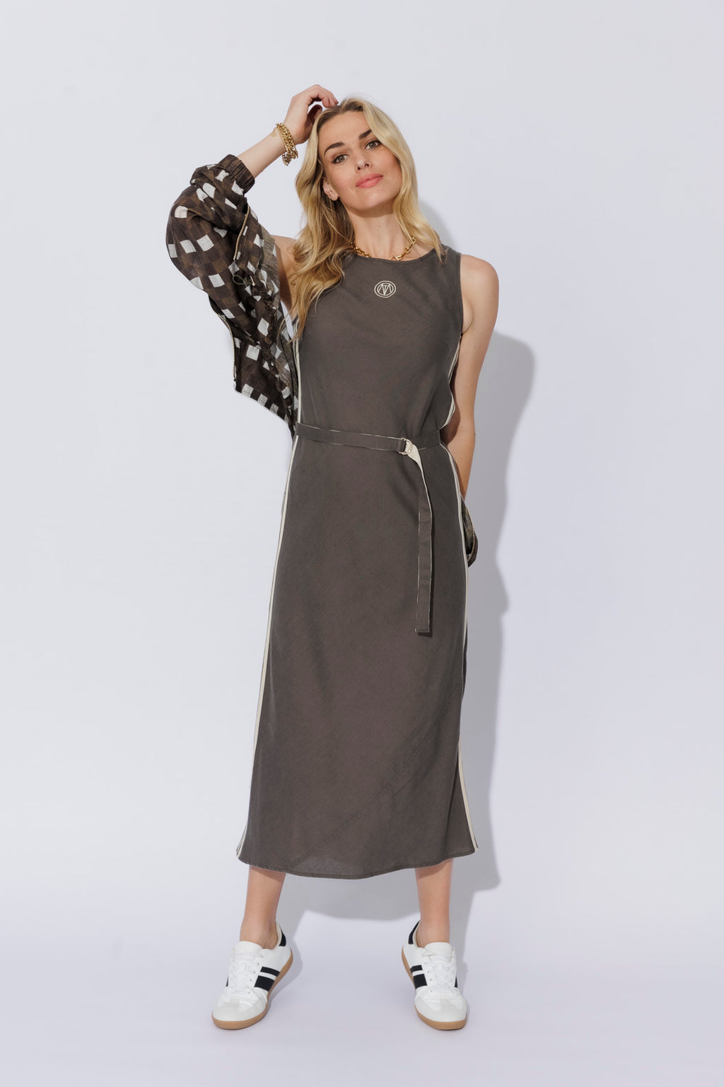 Pewter Washed Linen Bias Dress