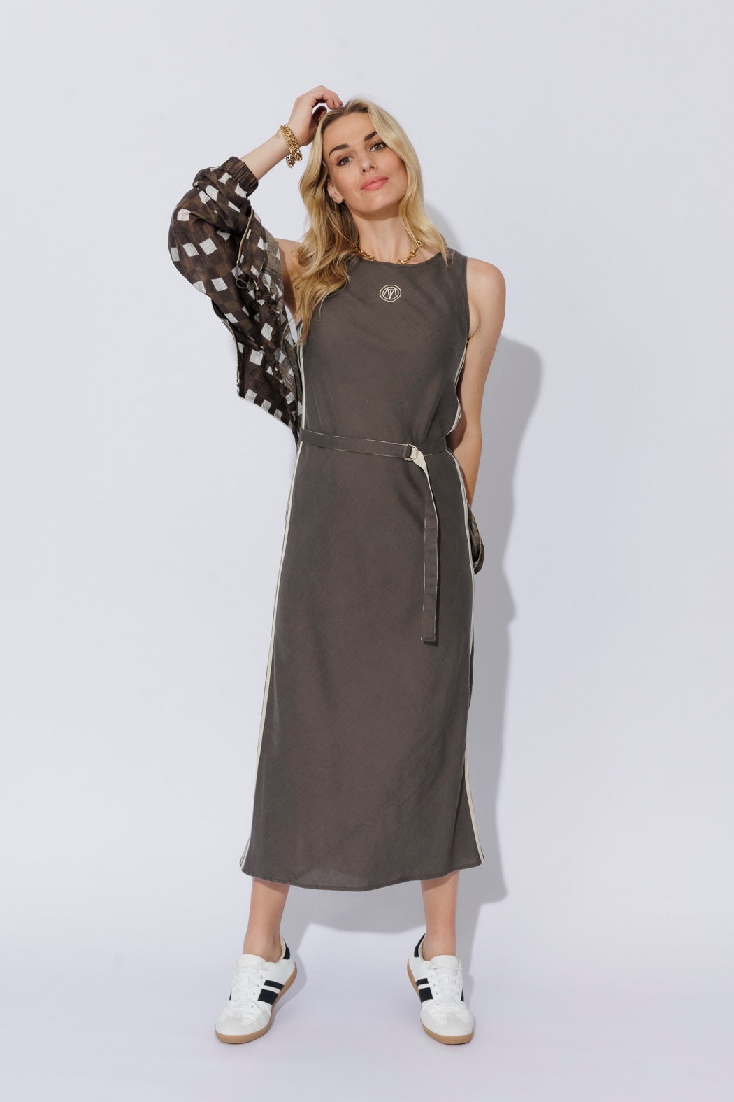 Pewter Washed Linen Bias Dress