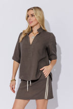 Pewter Washed Linen Blogger Shirt