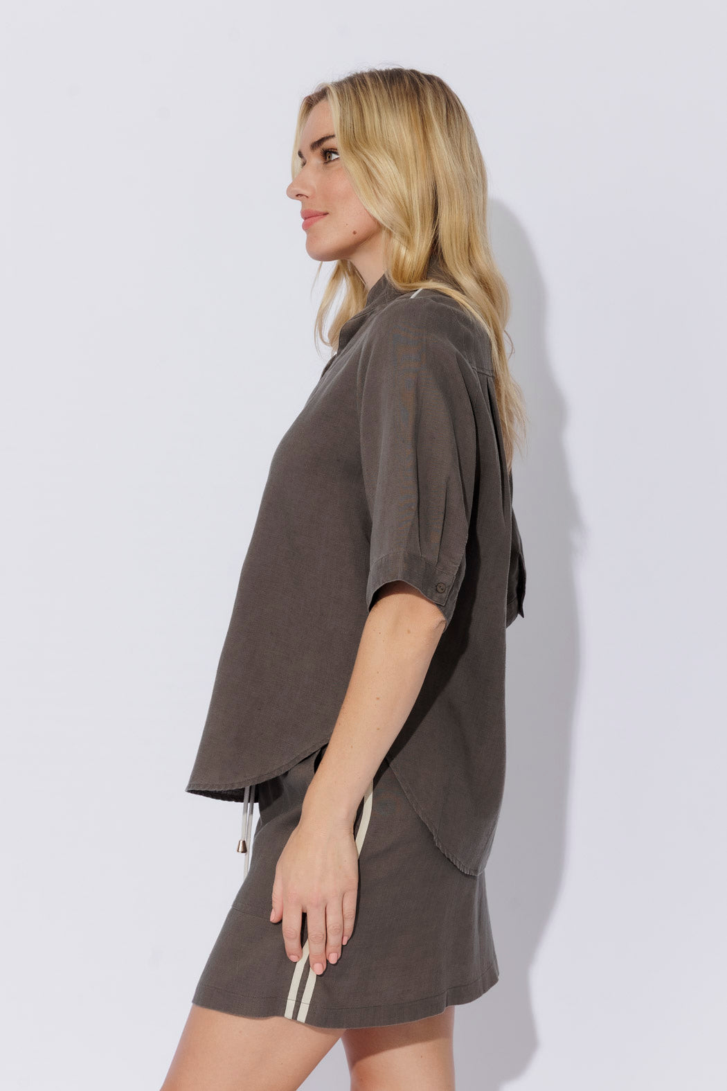 Pewter Washed Linen Blogger Shirt