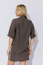 Pewter Washed Linen Blogger Shirt
