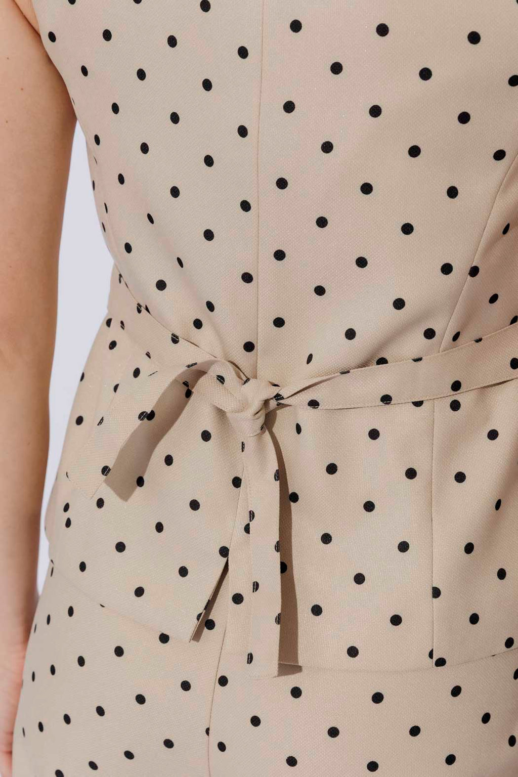 Beige Spot Tailored Vest
