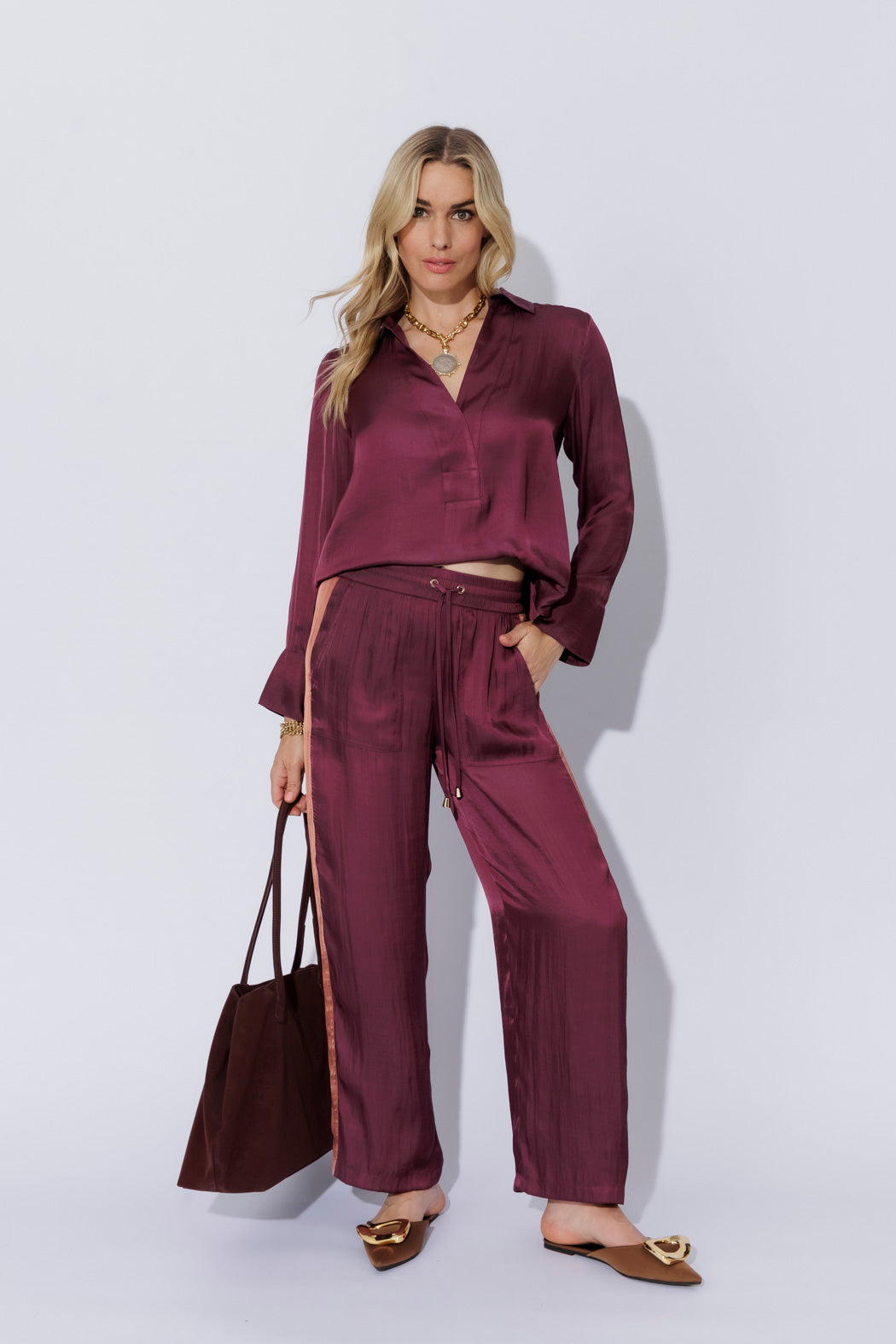 Cherry Glow Panel Pant