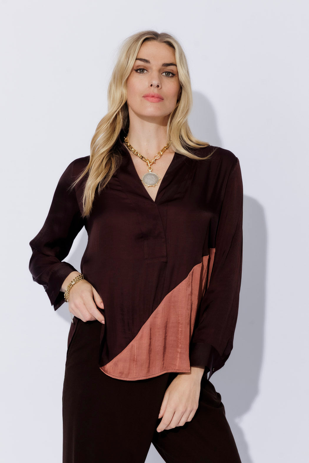 Chocolate Spliced Milan Blogger Shirt