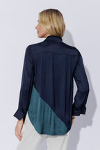 Navy Spliced Milan Blogger Shirt