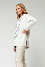 Ivory Jacquard Bodycon Jumper