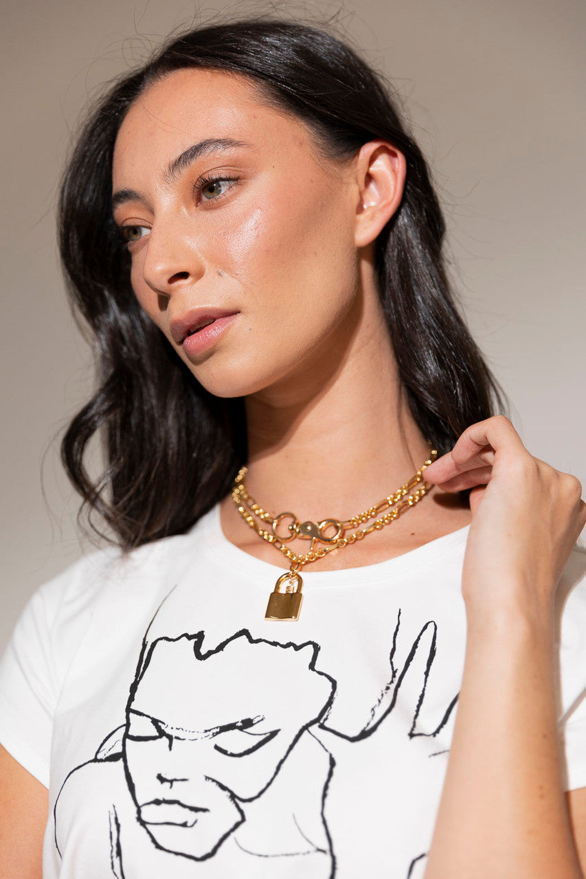 Long Gold Plated Chain Padlock S