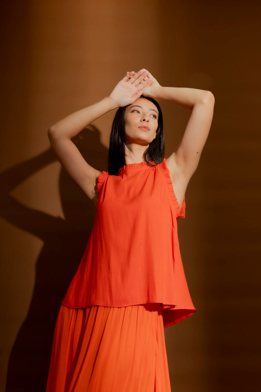 Orange Ruffle Cami