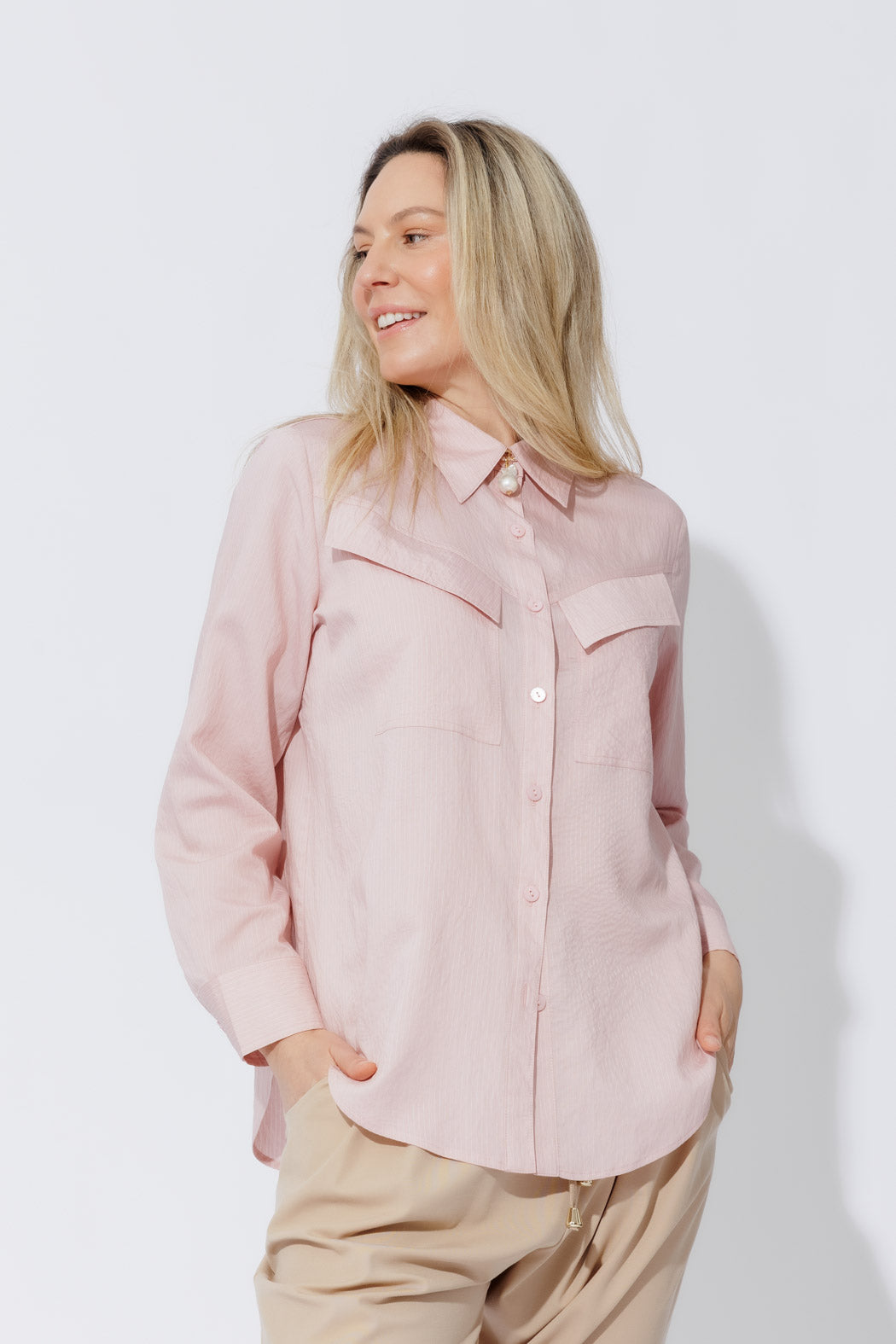 Pink Angle Pocket Shirt