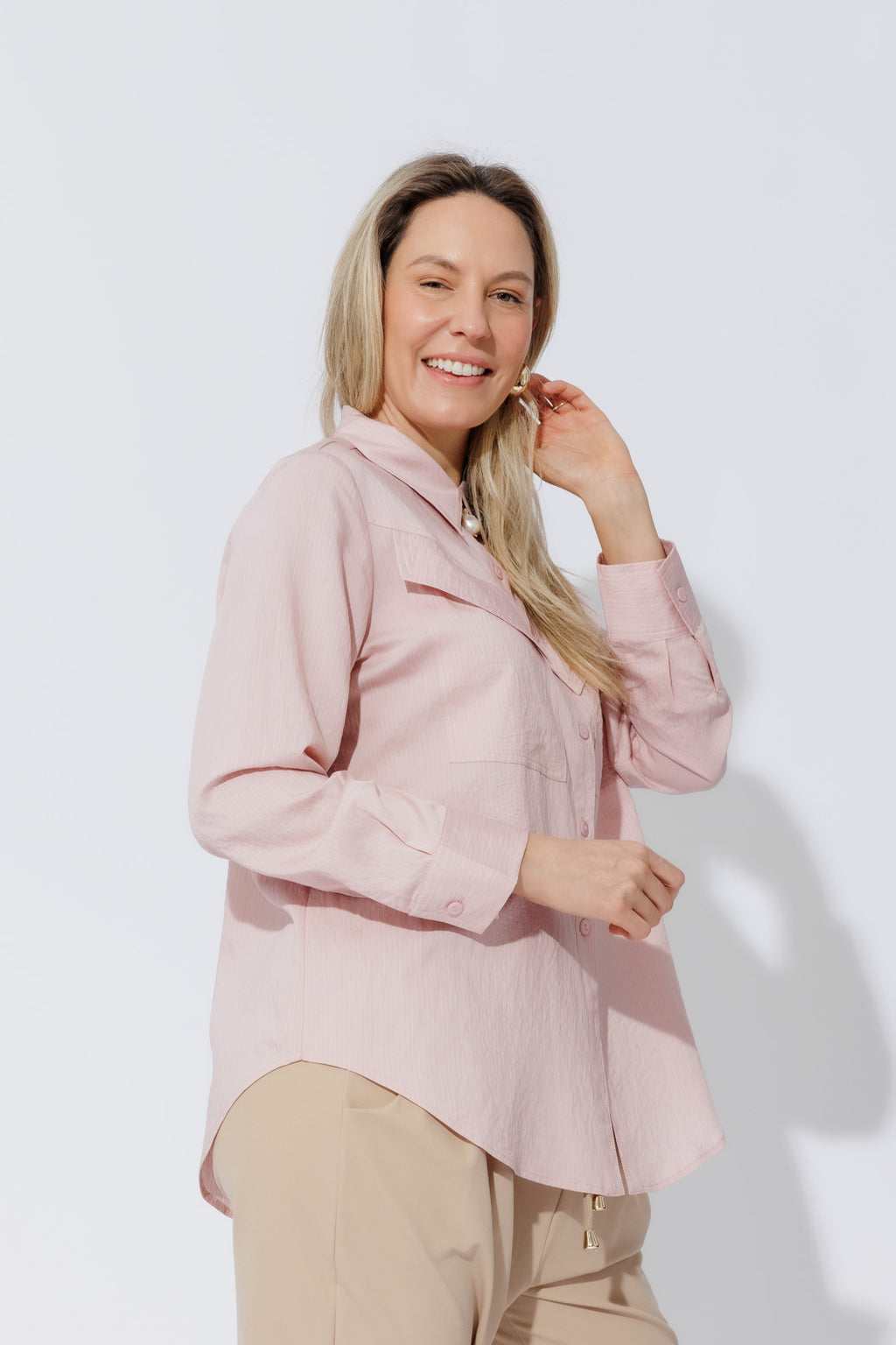 Pink Angle Pocket Shirt