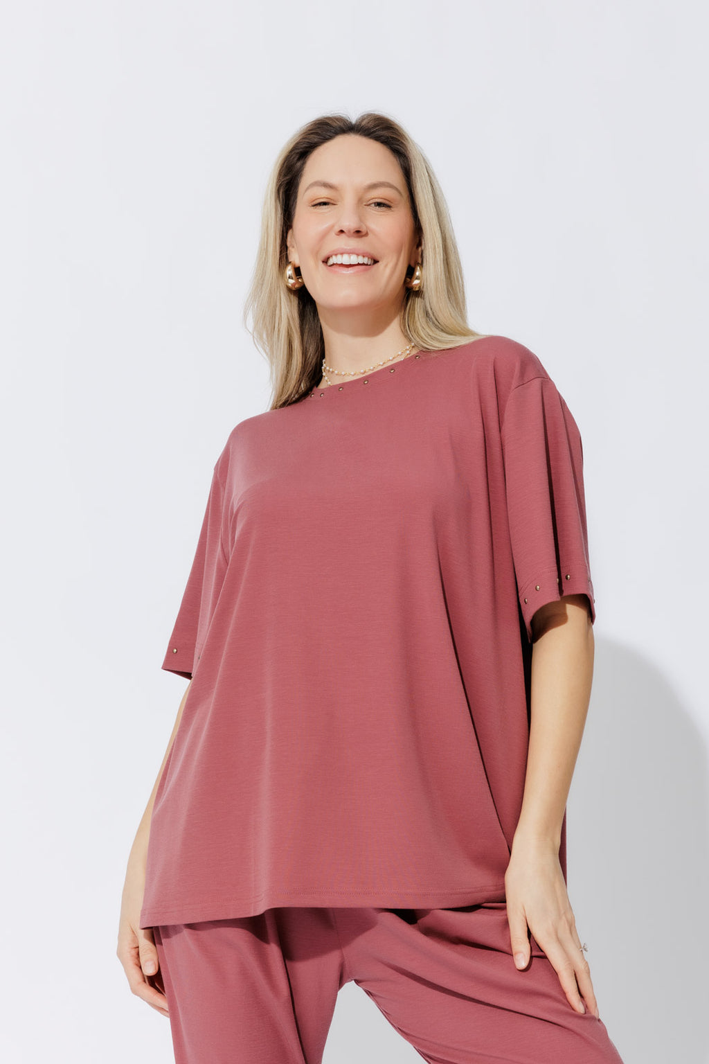 Rose Tencel Stud Tee