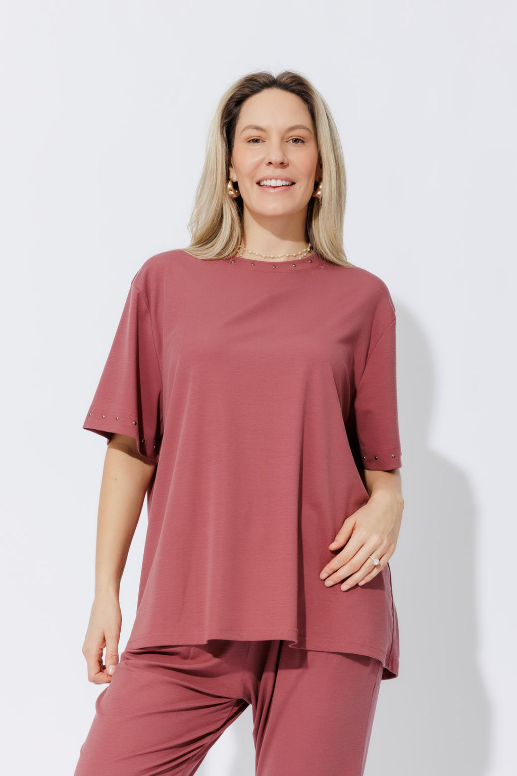 Rose Tencel Stud Tee
