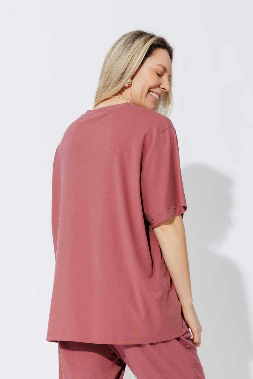 Rose Tencel Stud Tee