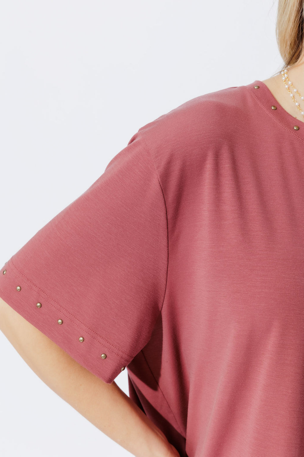 Rose Tencel Stud Tee