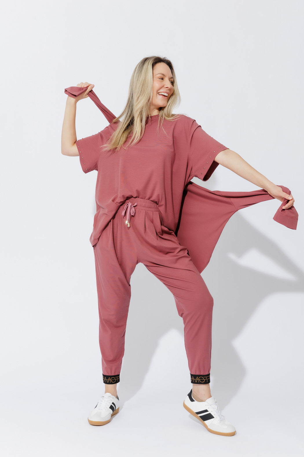 Rose Tencel Slouch Pant