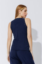 Navy Tencel Stud Cami