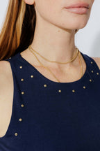 Navy Tencel Stud Cami