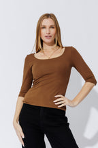 Brown Tencel Doubled Top