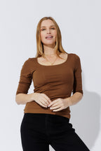 Brown Tencel Doubled Top