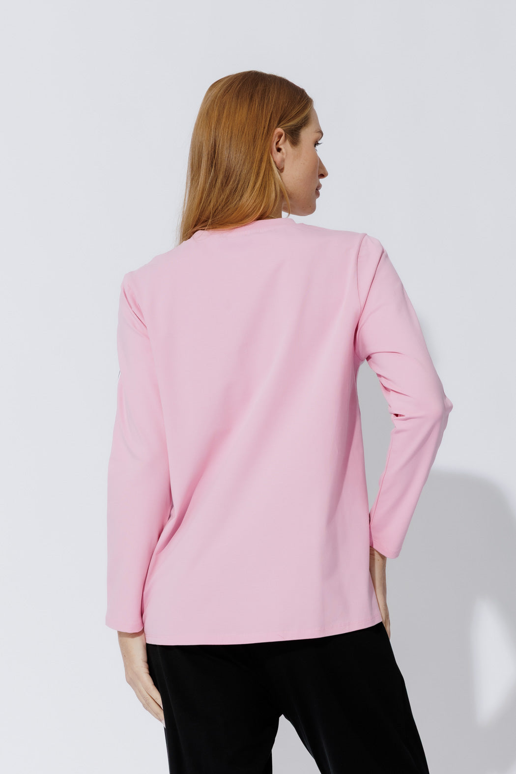 Pink Stripe Sleeve T-Shirt