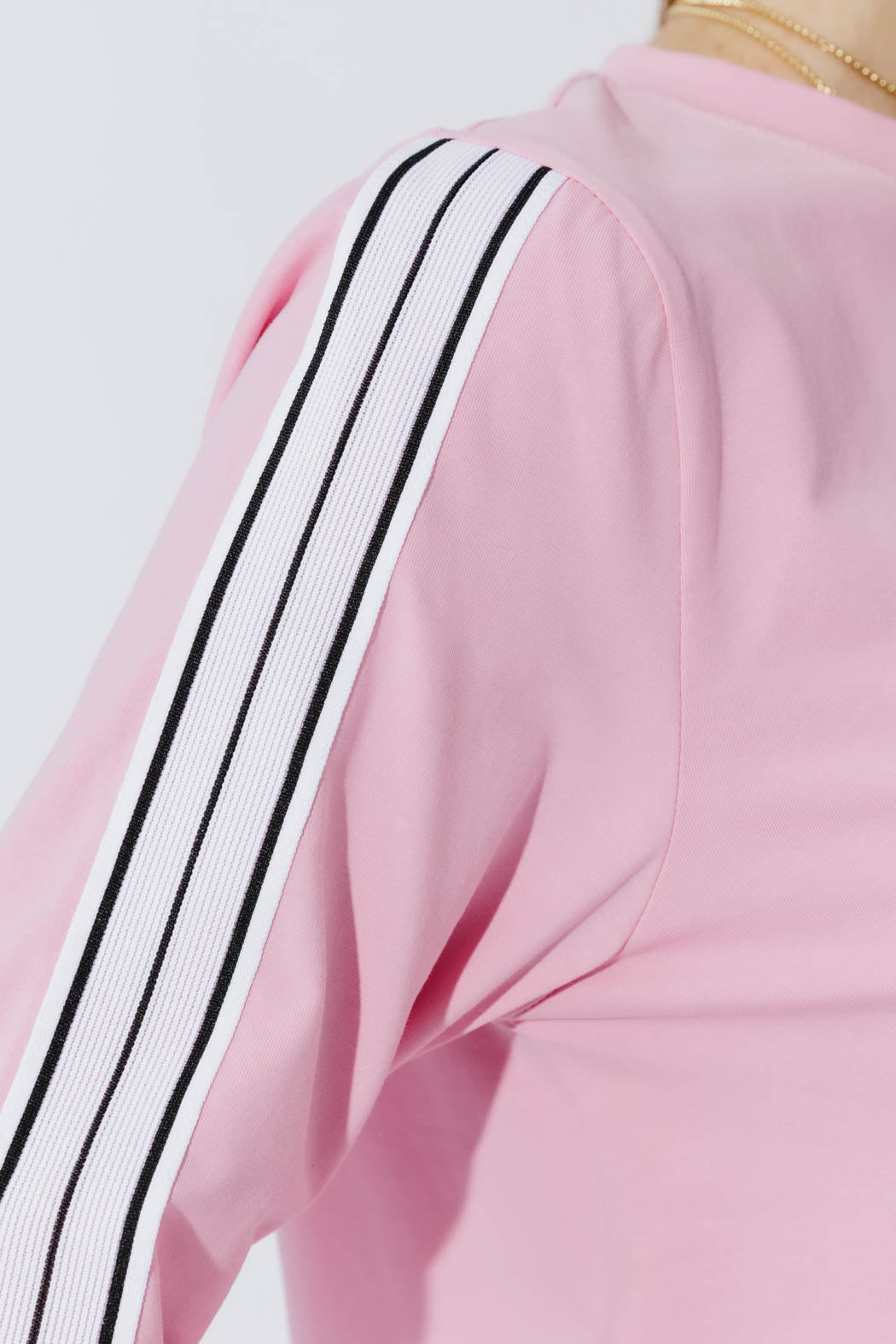 Pink Stripe Sleeve T-Shirt