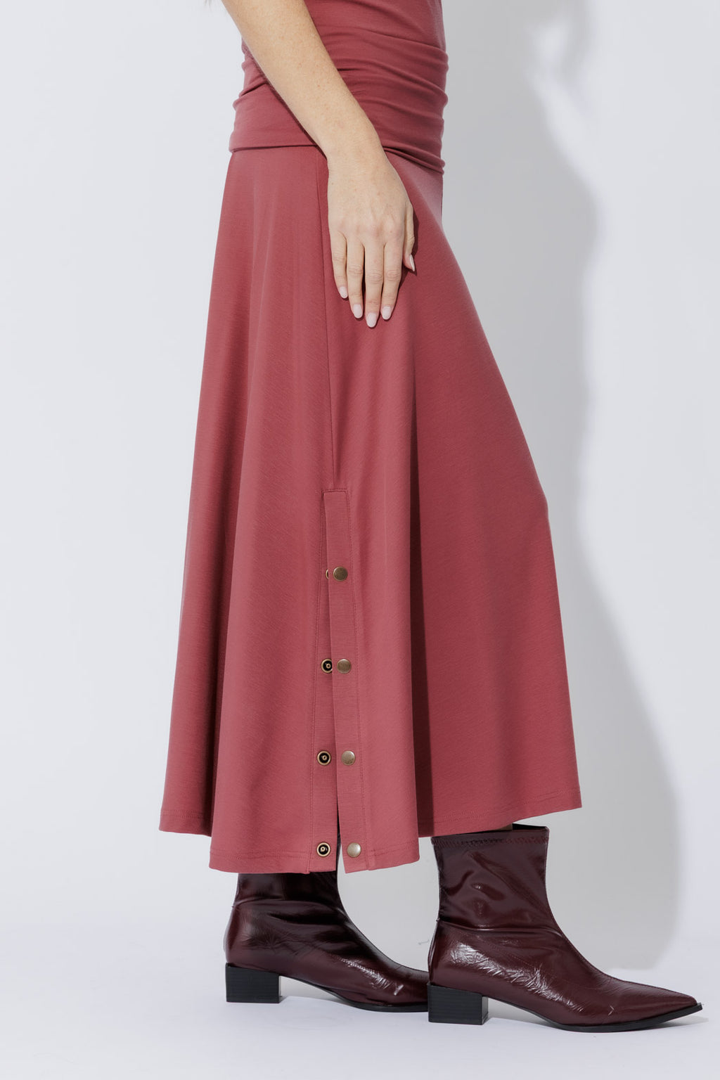 Rose Tencel Stud Skirt
