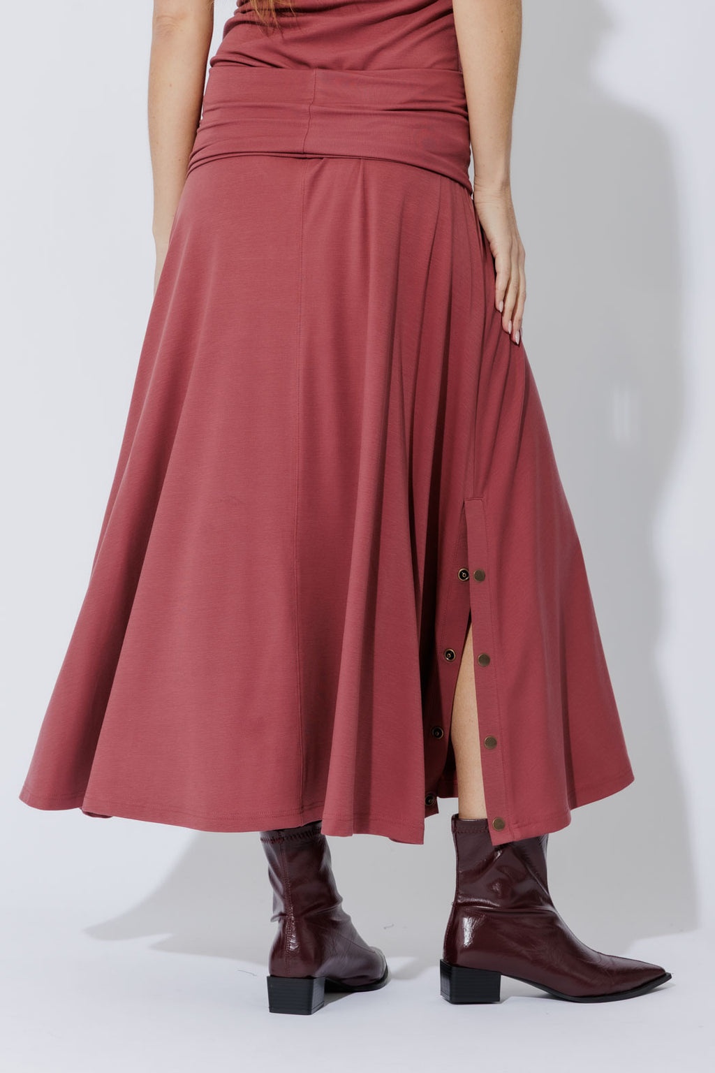 Rose Tencel Stud Skirt
