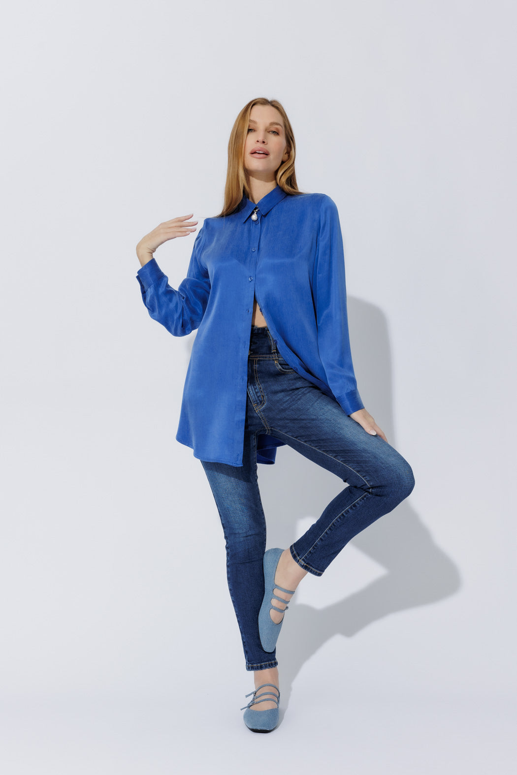 Cobalt Cupro Charlie Shirt