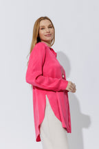 Raspberry Cupro Charlie Shirt