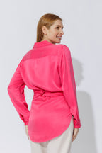 Raspberry Cupro Charlie Shirt