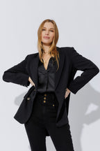 Black Euro Double Breasted Blazer