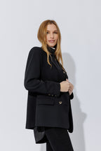 Black Euro Double Breasted Blazer