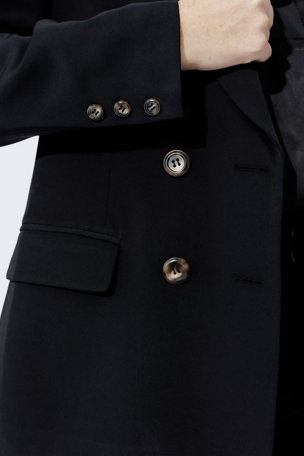 Black Euro Double Breasted Blazer