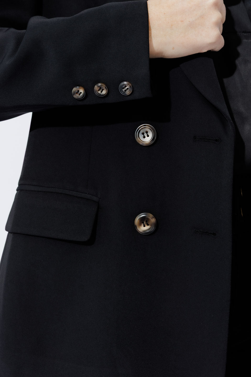 Black Euro Double Breasted Blazer