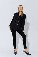 Black Euro Double Breasted Blazer