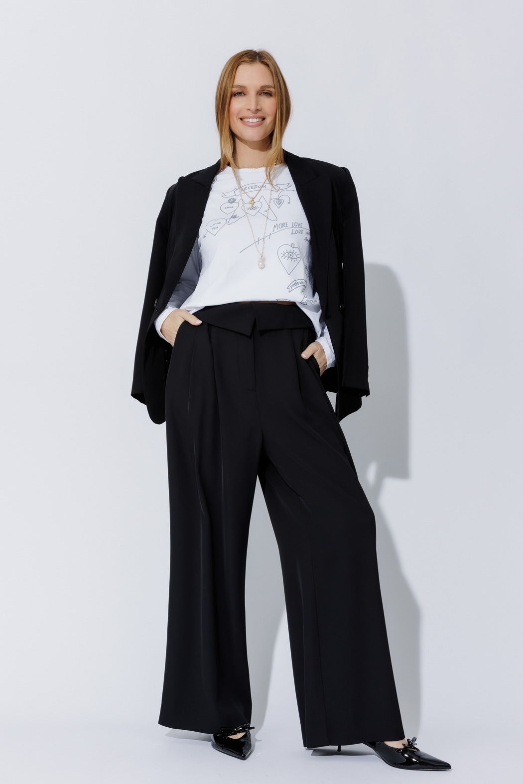 Black Euro Fold Over Pant