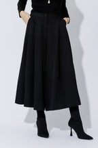 Black Euro Wide Leg Culotte